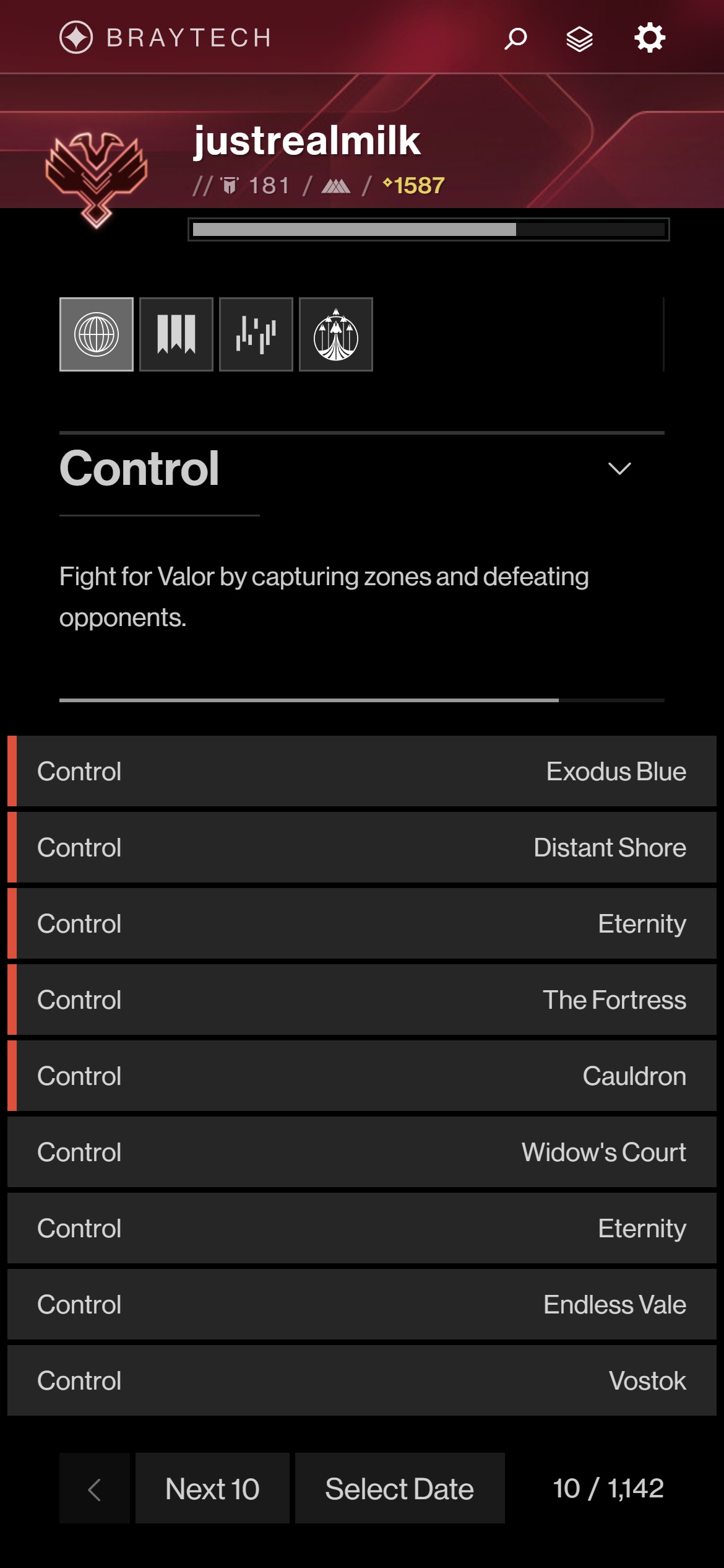Screenshot of _Activity_ view